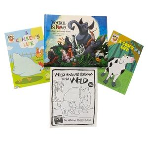 Vegan Books Bundle for Kids Reading, Coloring, Comics & Activities